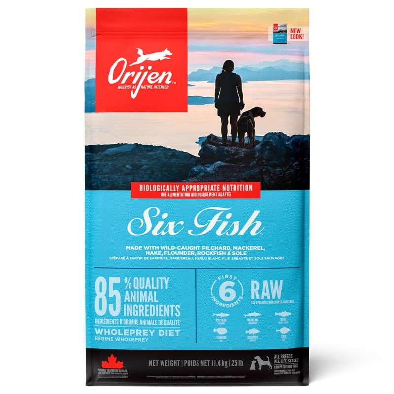 Ração para cão Orijen Six Fish