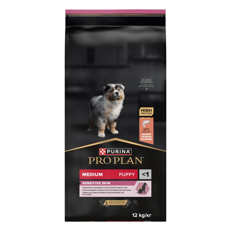 Ração para CãoPro Plan Sensitive Skin Medium Puppy Salmão