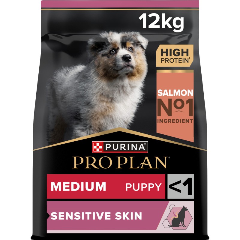 Ração para CãoPro Plan Sensitive Skin Medium Puppy Salmão