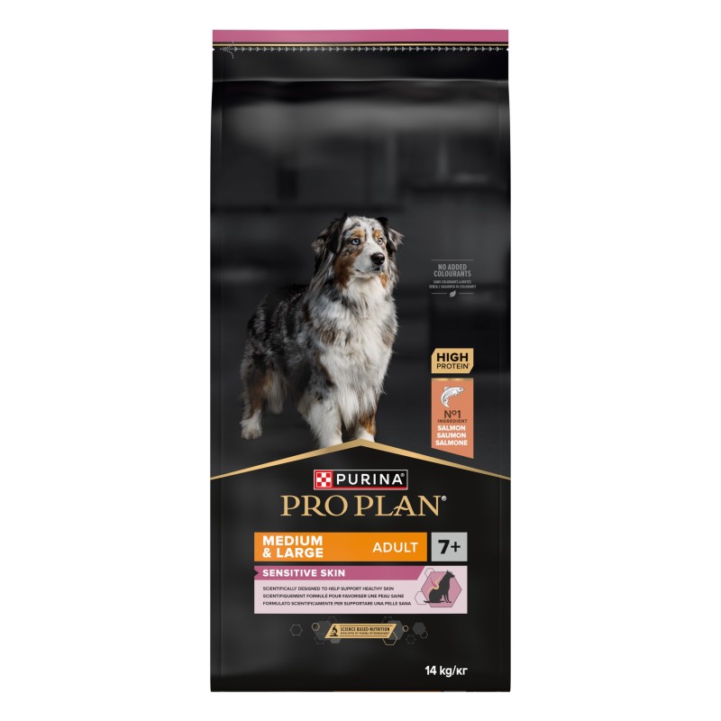 Ração para cão Pro Plan Sensitive Skin Medium & Large 7+ - Salmão