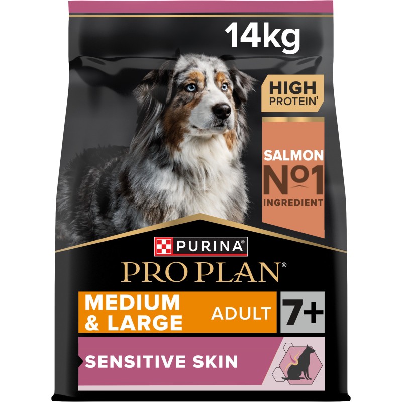 Ração para cão Pro Plan Sensitive Skin Medium & Large 7+ - Salmão