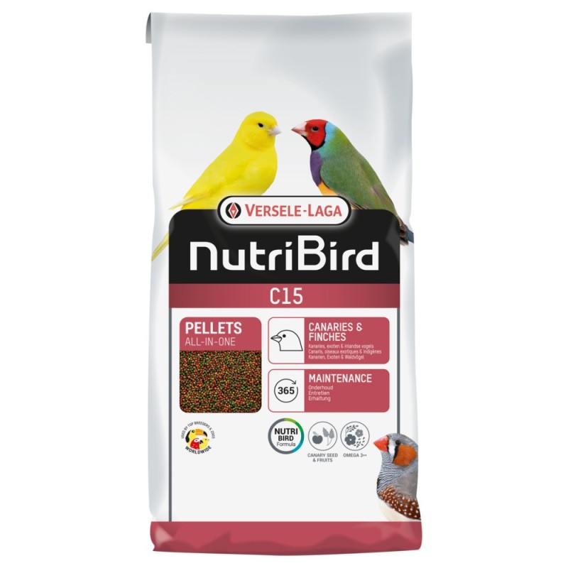 NutriBird C15 - Alimento de manutenção de aves silvestres e exóticas - Versele-Laga