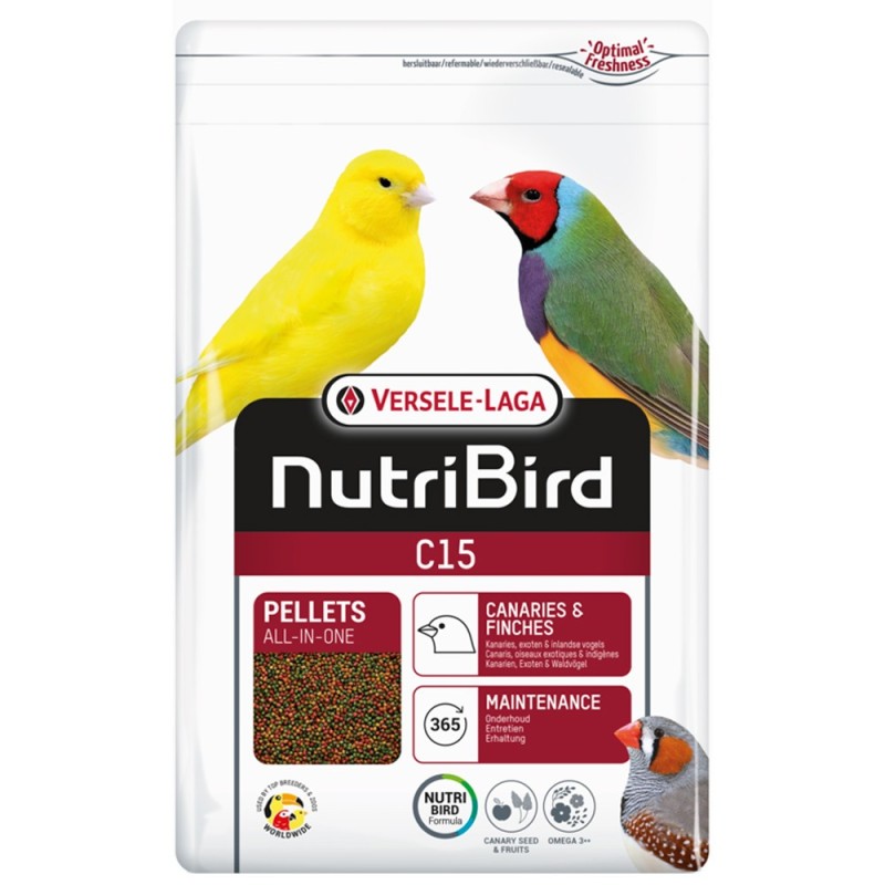 NutriBird C15 - Alimento de manutenção de aves silvestres e exóticas - Versele-Laga