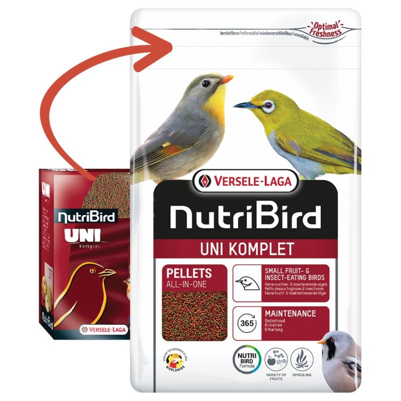 NutriBird - Alimento de manutenção de ave frugívoras e insetívoras - Versele-Laga