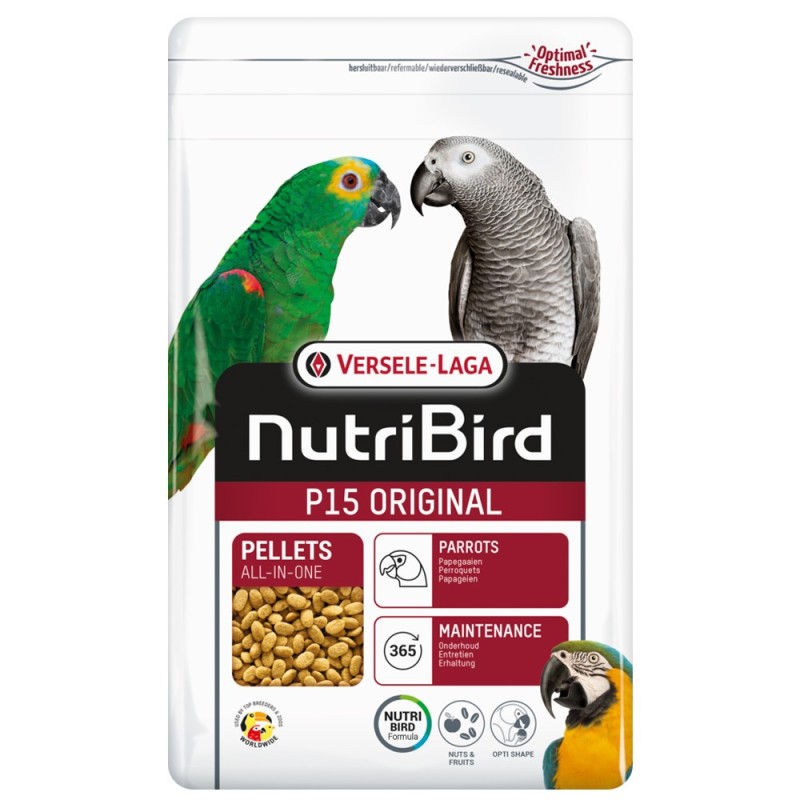 NutriBird P15 Original - Alimento de manutenção de papagaios - Versele-Laga