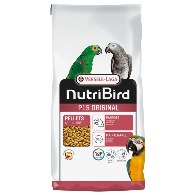 NutriBird P15 Original - Alimento de manutenção de papagaios - Versele-Laga