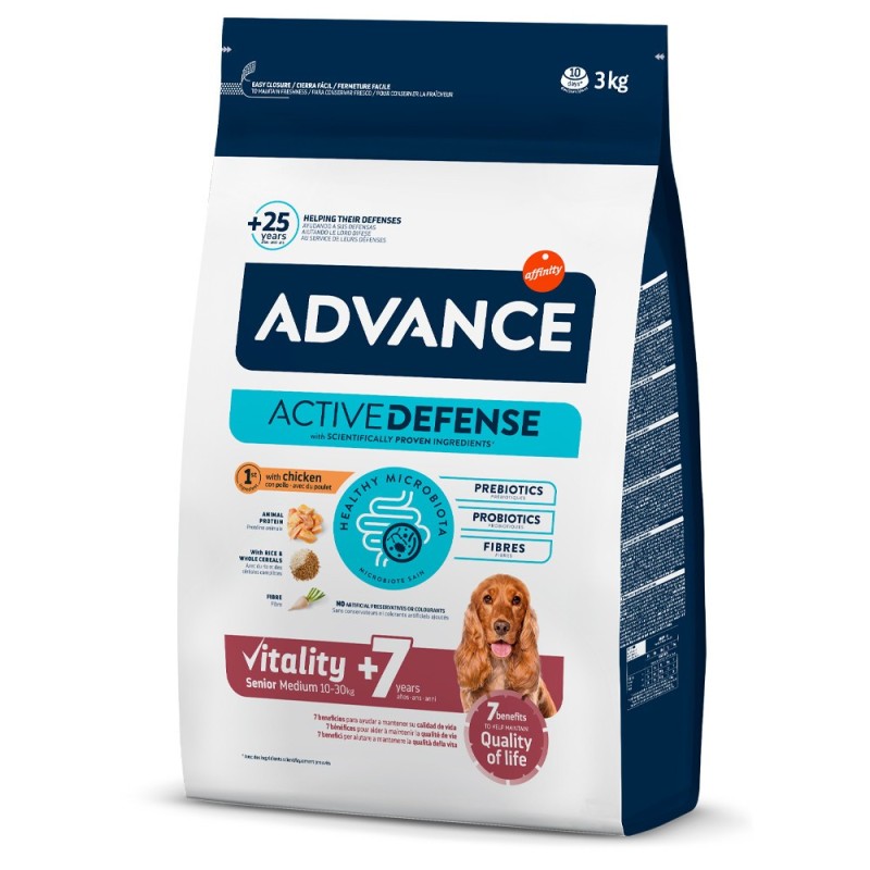 Ração para cão Advance Sénior medium +7 - Frango e arroz