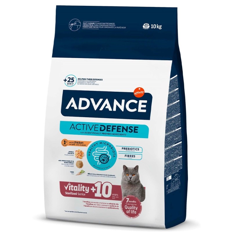 Ração para gato Advance Sterilized Sénior +10 - Frango