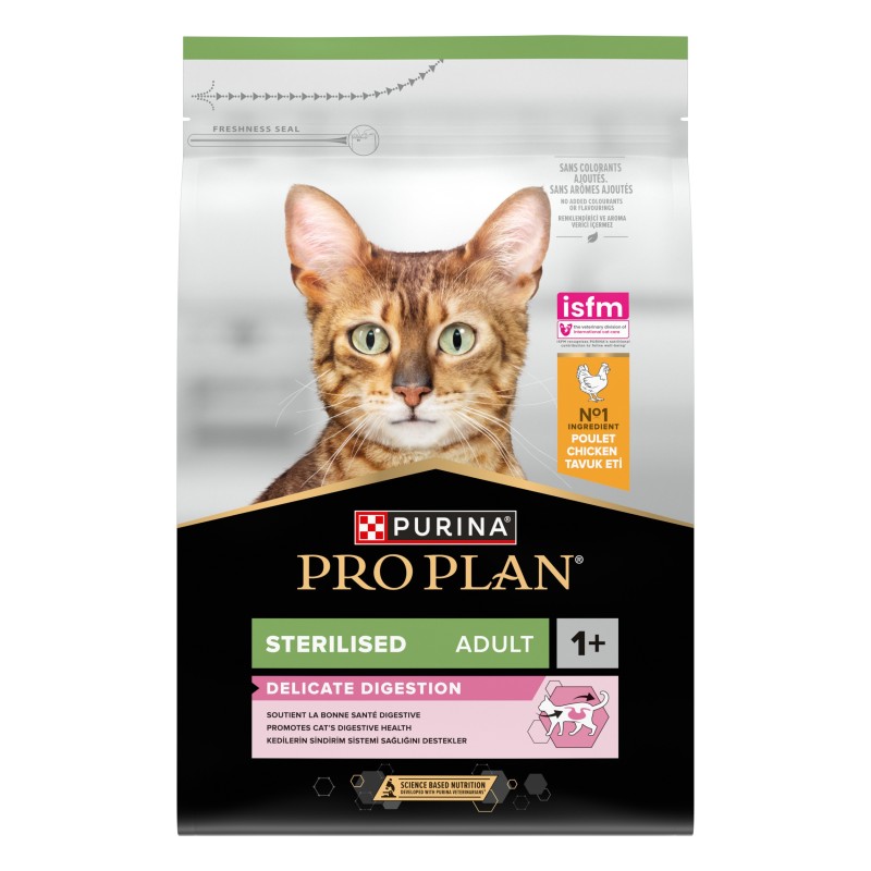 Ração para gato Pro Plan Sterilised Adult Delicate Digestion - Frango