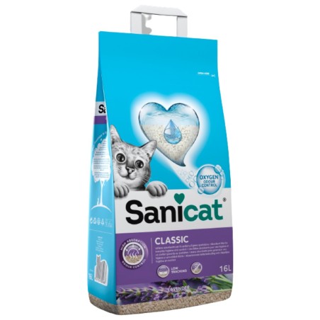 Areia absorvente Classic Lavanda para gatos - Sanicat