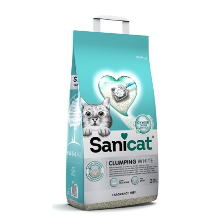 Areia aglomerante White para gatos - Sanicat