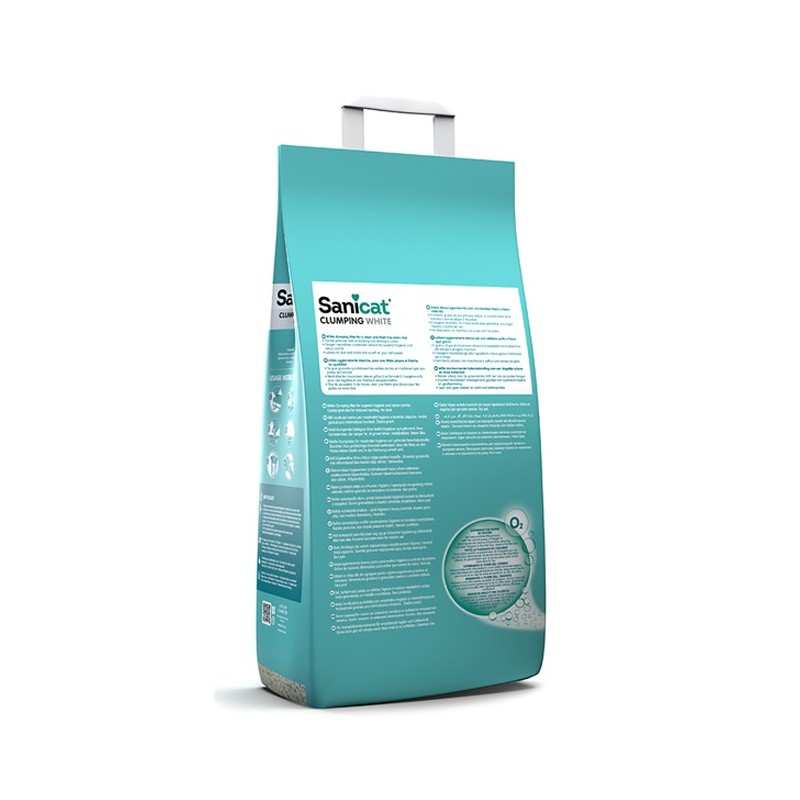 Areia aglomerante White para gatos - Sanicat