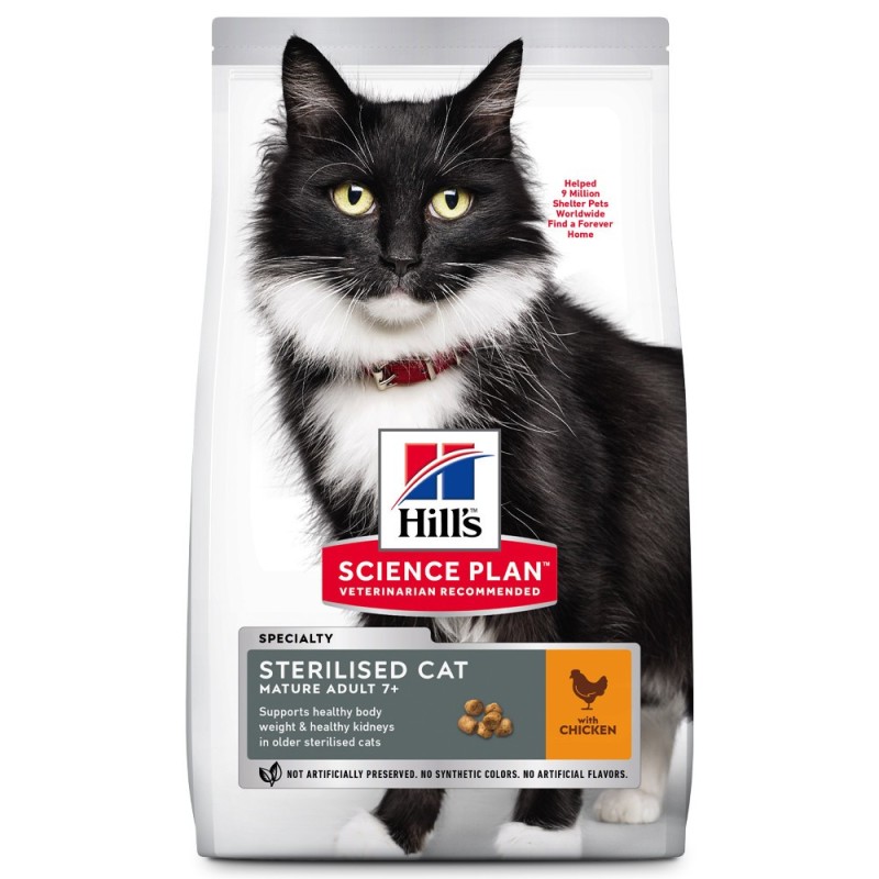 Ração para gato Hill's Sterilised Mature adult 7+ - Frango