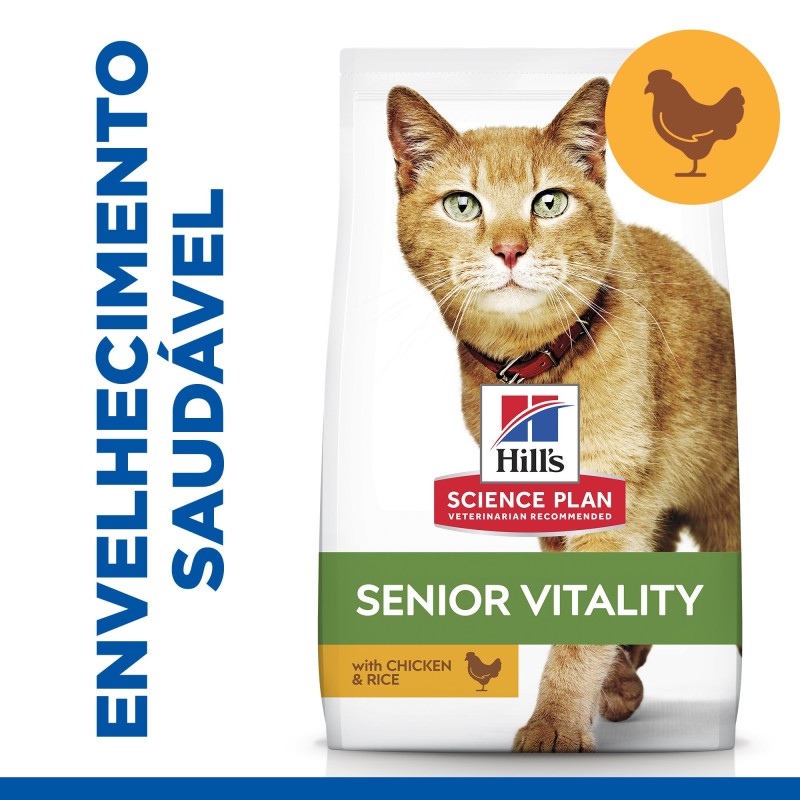 Ração para gato Hill's Youthful Vitality Mature Adult 7+ - Frango e arroz