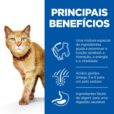 Ração para gato Hill's Youthful Vitality Mature Adult 7+ - Frango e arroz