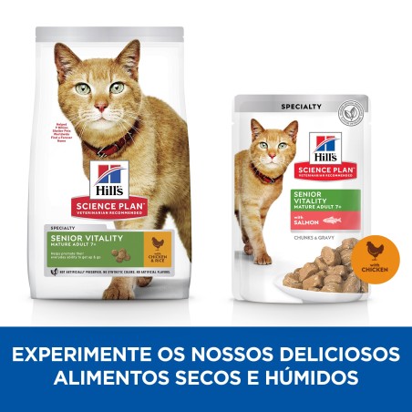 Ração para gato Hill's Youthful Vitality Mature Adult 7+ - Frango e arroz