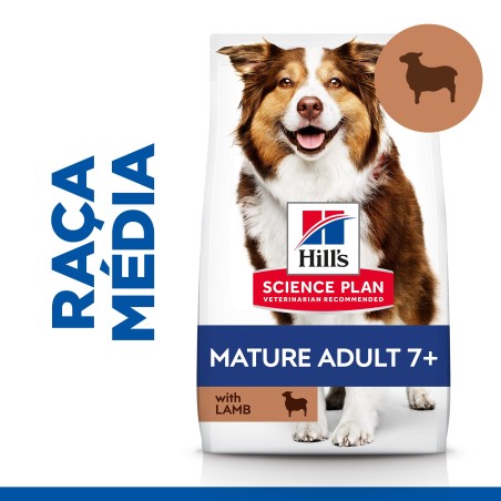 Ração para cão sénior - Hill's Mature Adult 7+ Medium - Cordeiro