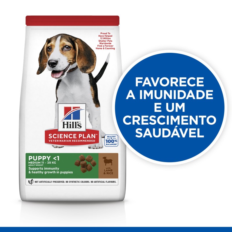 Ração para cachorro - Hill's Puppy Medium - Cordeiro