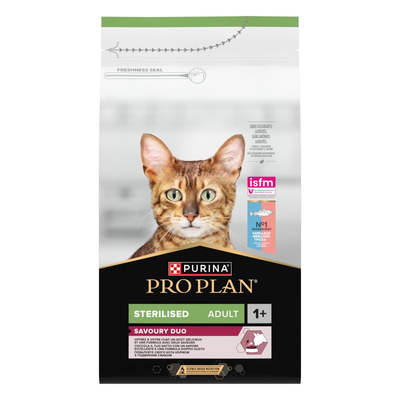 Ração para gato Pro Plan Savoury Duo Sterilised Adult Bacalhau