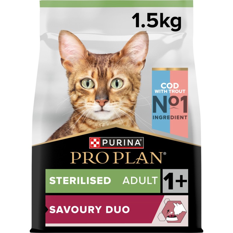 Ração para gato Pro Plan Savoury Duo Sterilised Adult Bacalhau