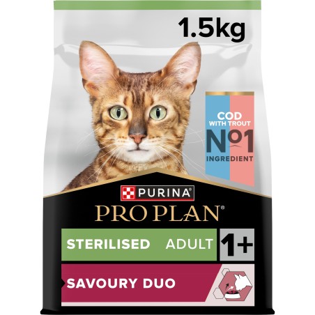Ração para gato Pro Plan Savoury Duo Sterilised Adult Bacalhau
