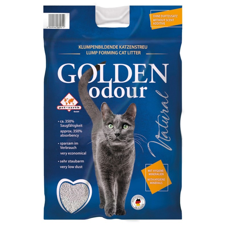 Areia natural sem fragrância para gato - Golden Odour