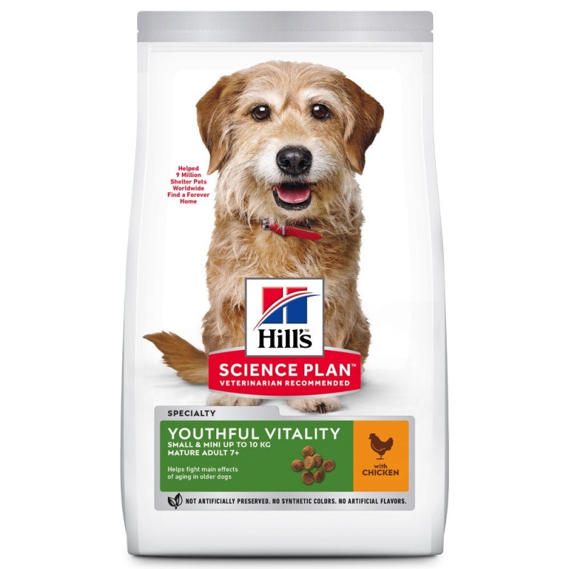 Ração para cão pequeno sénior - Hill's Youthful Vitality Small & Mini Mature 7+