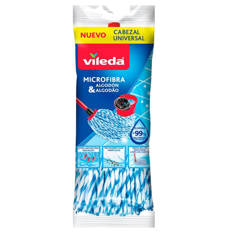 Recarga para esfregona Microfibras e Algodão - Vileda