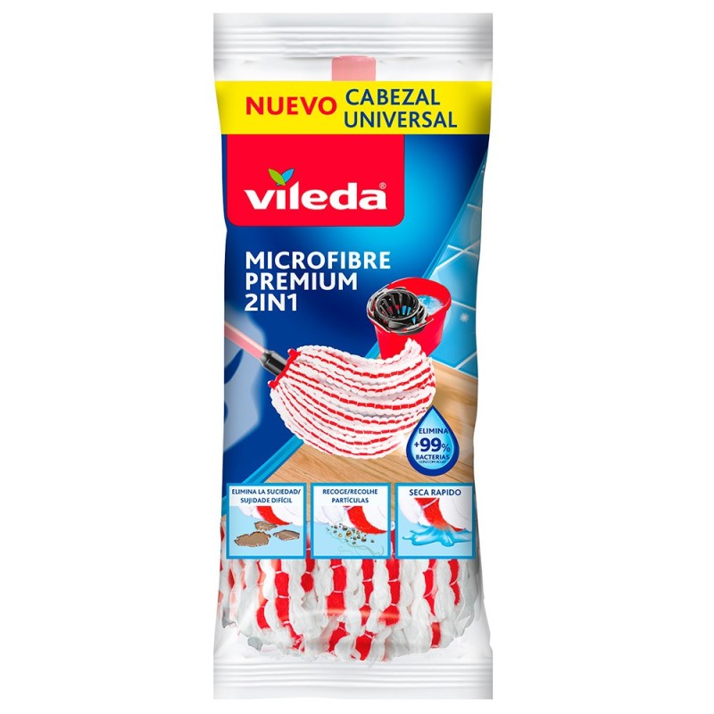 Recarga para esfregona microfibras Premium 2 em 1 - Vileda