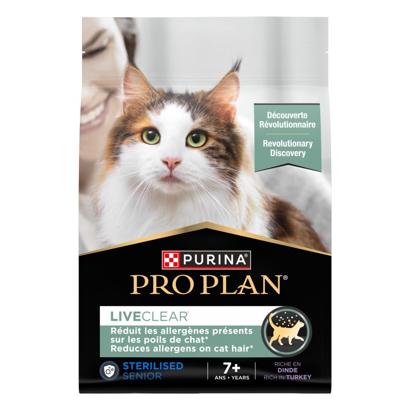 Ração para gato sénior Pro Plan Live Clear 7+ Sterilised - Peru