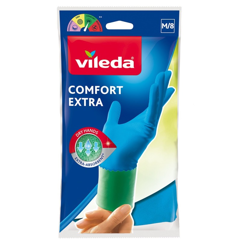 Luvas em látex duráveis Comfort Extra - Vileda