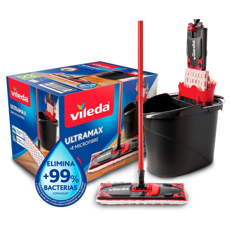 Balde com mopa microfibras - Vileda Pack Ultramax