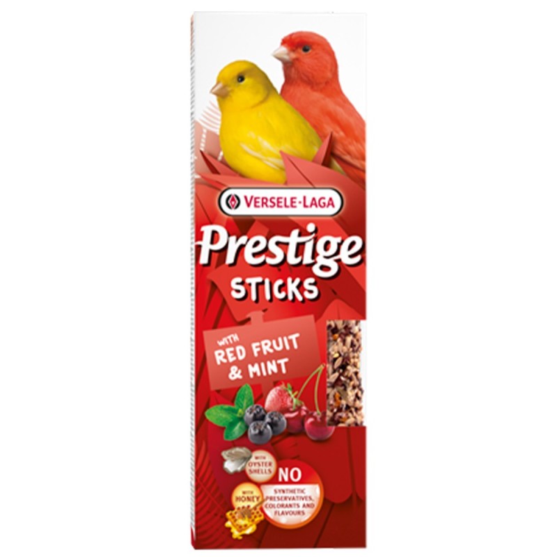 Sticks de frutos vermelhos e menta para canários