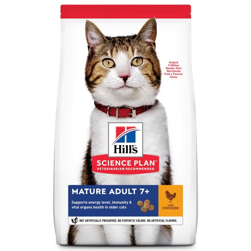 Ração para gato Hill's Mature Adult 7+ - Frango