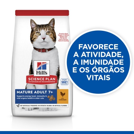 Ração para gato Hill's Mature Adult 7+ - Frango