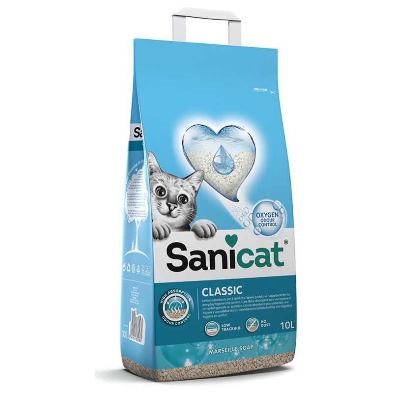 Areia absorvente Classic com cheiro a sabão de marselha - Sanicat