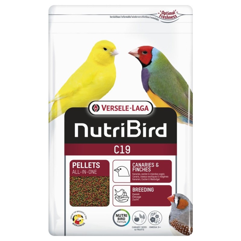 NutriBird C19 - Alimento para manutenção de canário, tentilhões tropicais e europeus - Versele-Laga