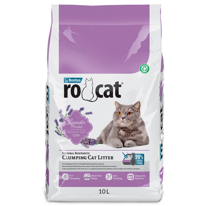 Areia aglomerante de lavanda para gatos - RoCat