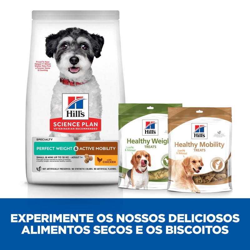 Hill's Perfect Weight & Active Mobility Small - Ração seca para cão pequeno para controlo do peso e mobilidade - Frango