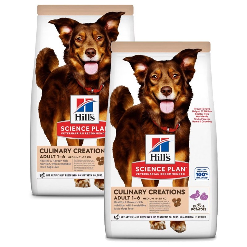 Hill's Culinary Creations Medium - Ração seca para cão adulto - Pato e batata