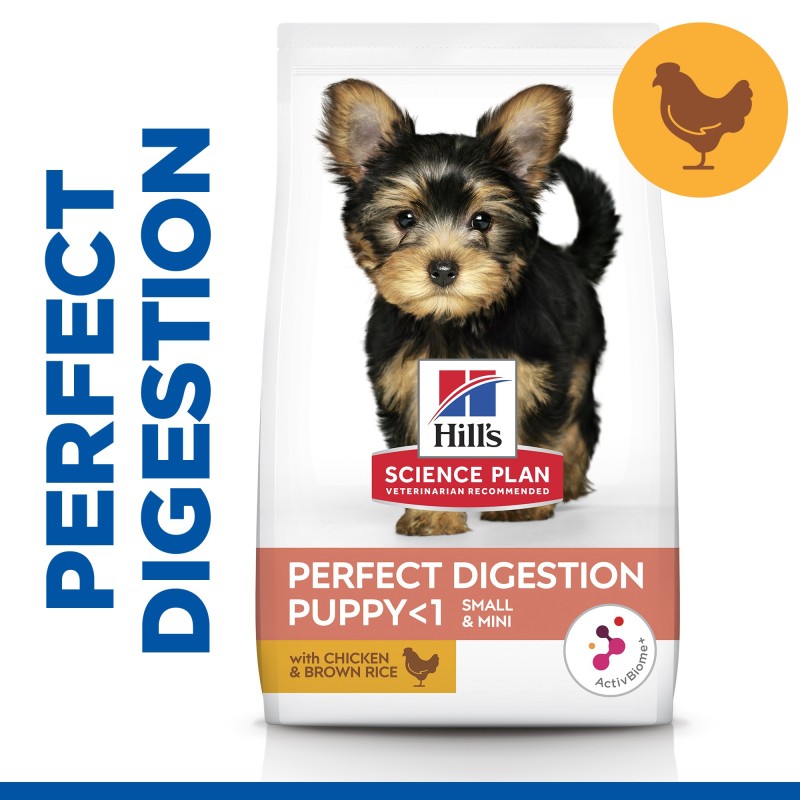 Ração para Cão - Hill's Perfect Digestion Puppy Small & Mini - Frango