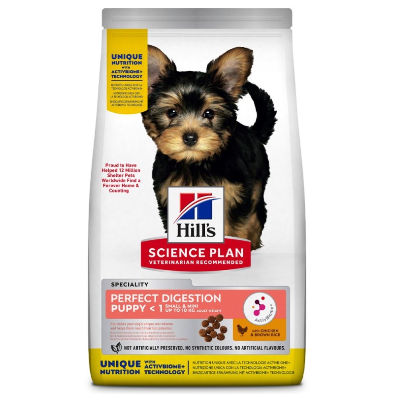Ração para Cão - Hill's Perfect Digestion Puppy Small & Mini - Frango