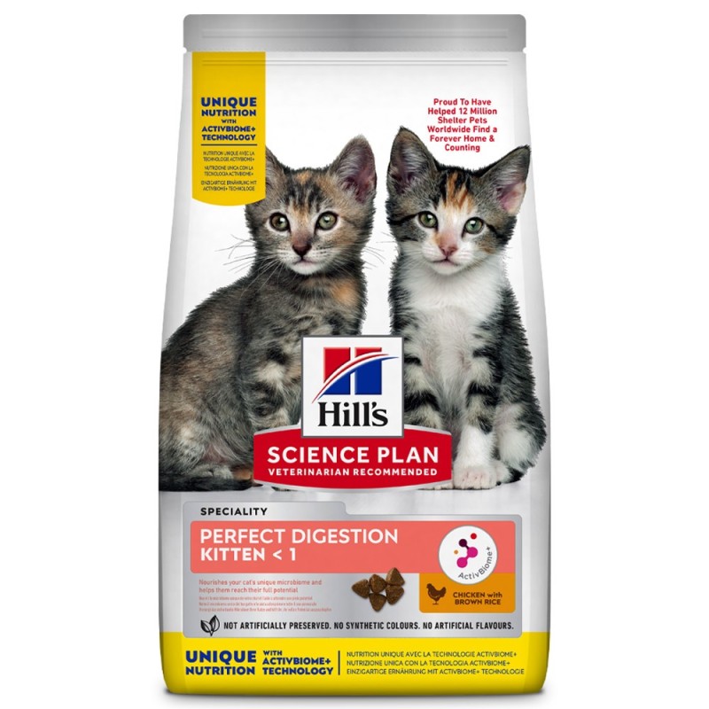 Ração para gato - Hill's Perfect Digestion Kitten - Frango e arroz