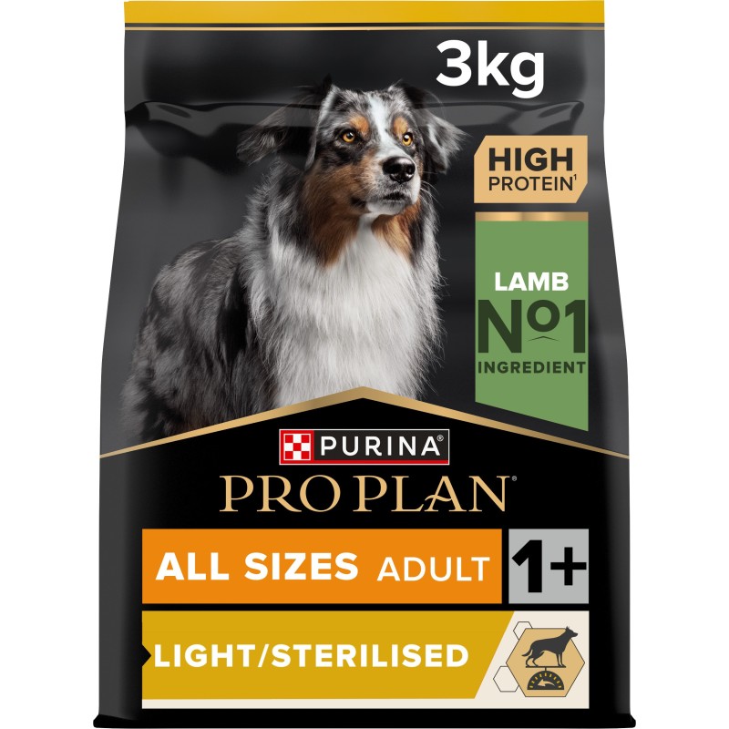 Ração para cão Pro Plan Light/Sterilised - Borrego