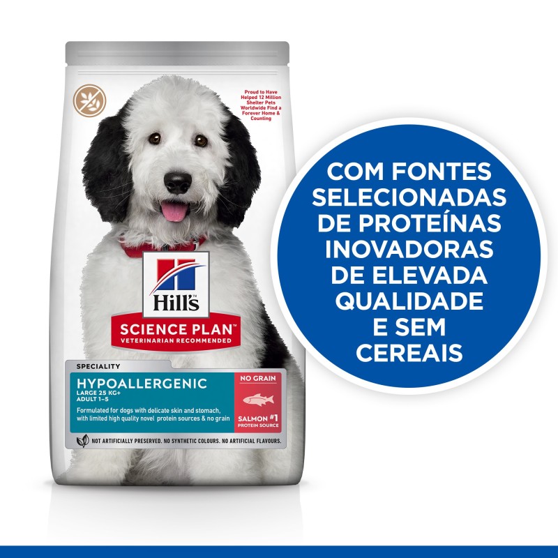 Ração para cães adultos de porte grande com alergias - Hill's Hypoallergenic Large Adult
