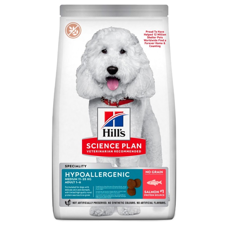Ração para cães adultos de porte médio com alergias - Hill's Hypoallergenic Medium Adult