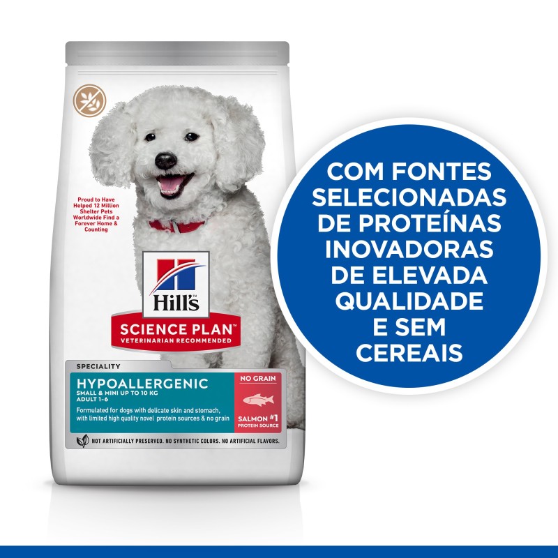 Ração para cães adultos de porte mini e pequeno com alergias - Hill's Hypoallergenic Mini & Small Adult