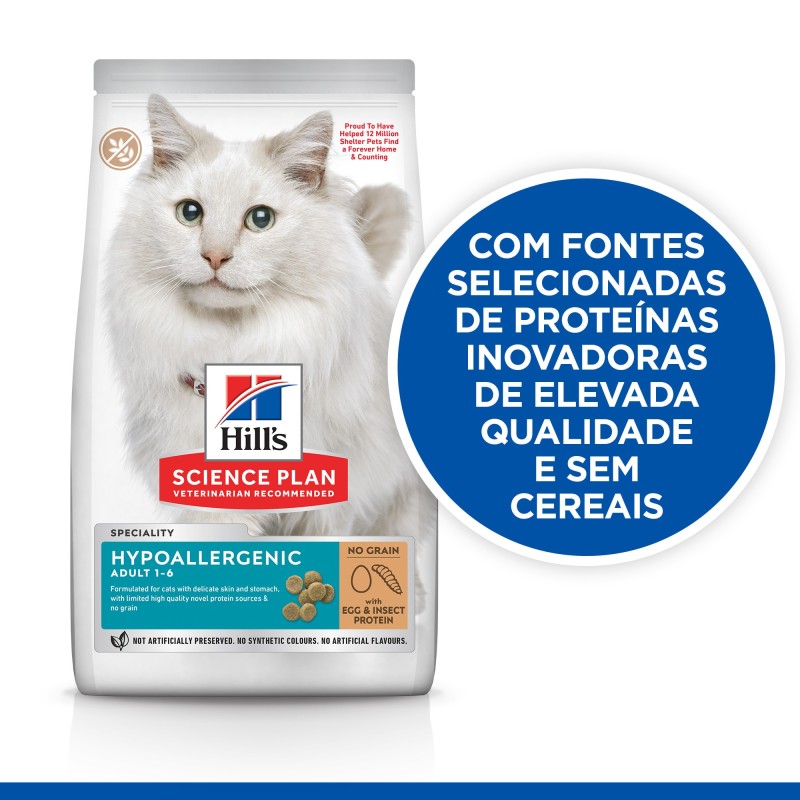 Ração para gatos adultos com alergias - Hill's Hypoallergenic Adult