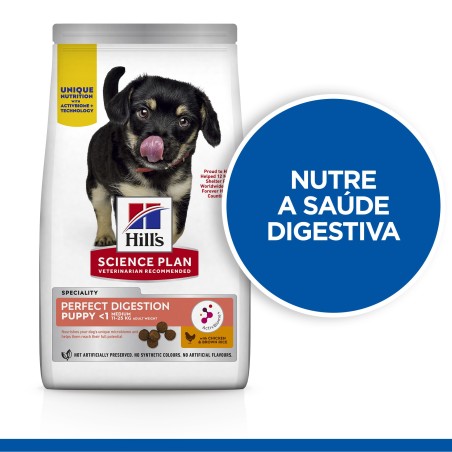 Ração para Cão - Hill's Perfect Digestion Puppy Medium - Frango e arroz