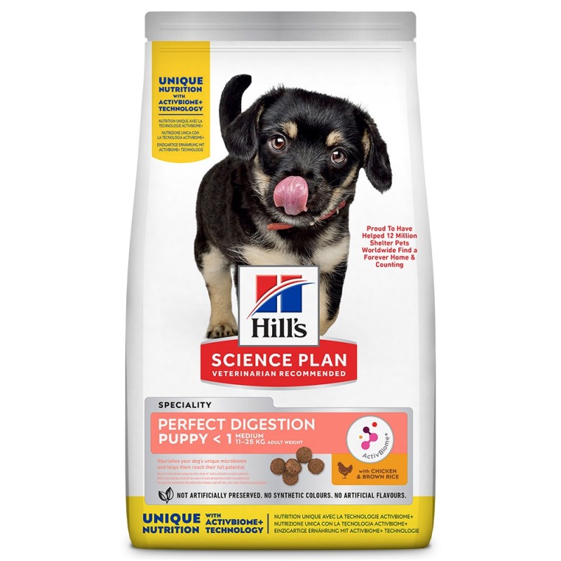 Ração para Cão - Hill's Perfect Digestion Puppy Medium - Frango e arroz